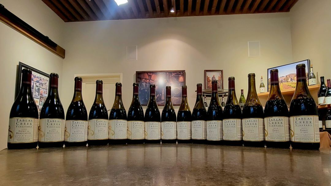 Fifteen of the eighteen vintages tasted of Tablas Creek Esprit Vinous