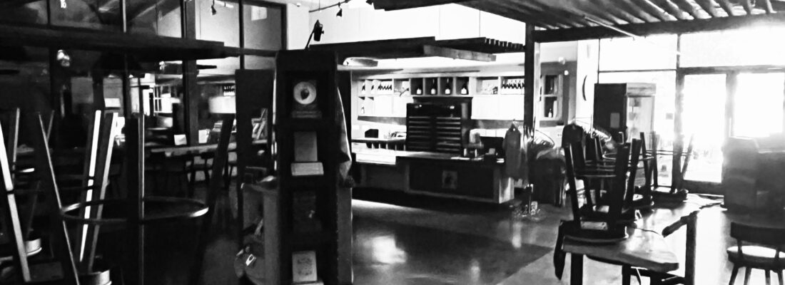 Tasting Room at Closing in Black White