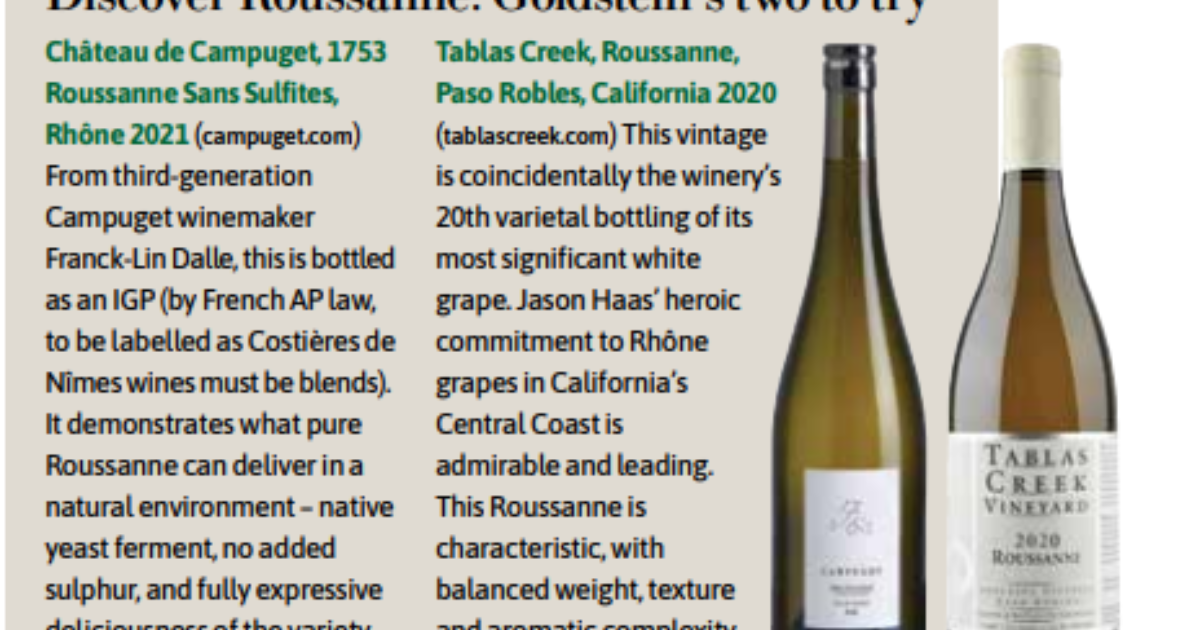 Decanter Magazine Wine Wisdom The Sommelier Suggests… Tablas Creek