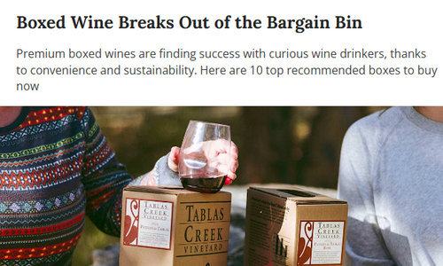 Wine Spectator Article on Boxed Wine