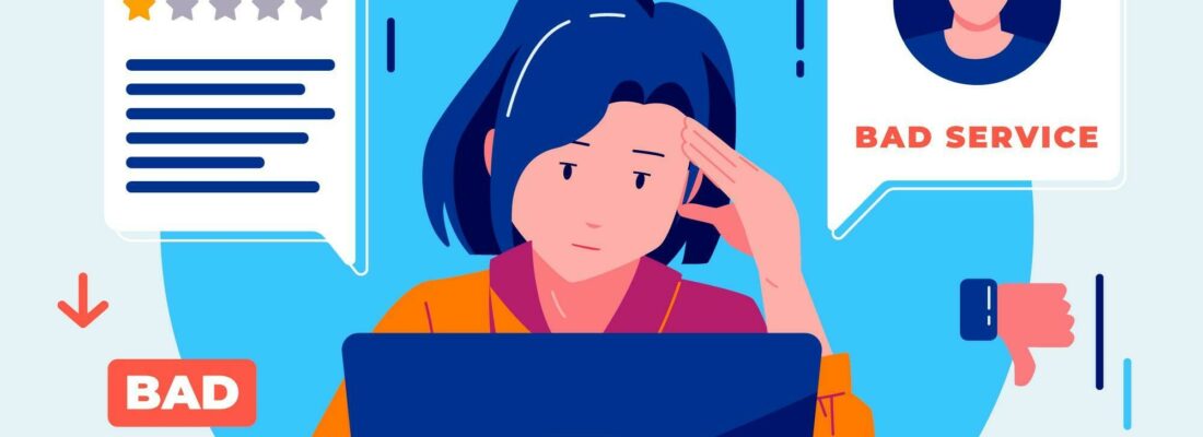 Graphic of frustrated user