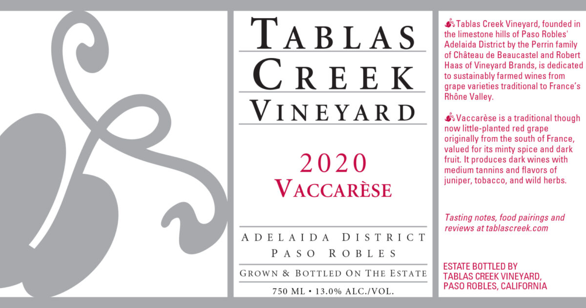 2020 Vaccarese | Tablas Creek