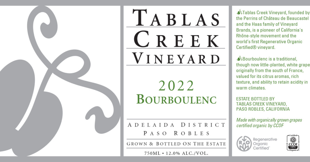 Bourboulenc Tablas Creek