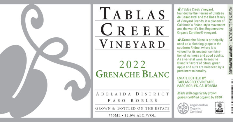 2022 Grenache Blanc | Tablas Creek